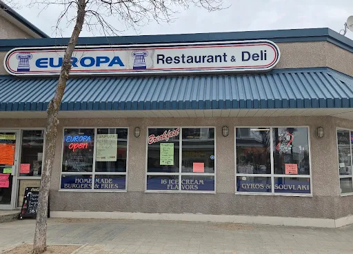 Europa Restaurant & Deli storefront in Gimli, Manitoba